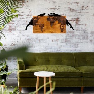 ASIR Nástěnná dekorace dřevo SVĚTADÍLY světlé 83 x 35 cm