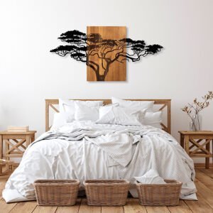 ASIR Nástěnná dekorace dřevo kov ACACIA TREE černá ořech