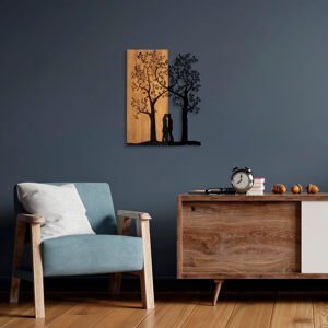 ASIR Nástěnná dekorace dřevo MILENCI V PARKU 45 x 58 cm