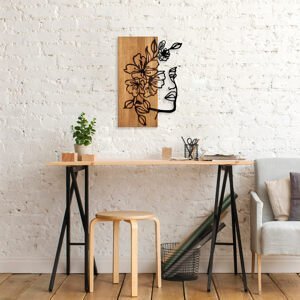 ASIR Nástěnná dekorace dřevo KVĚTINOVÝ OBLIČEJ 40 x 58 cm