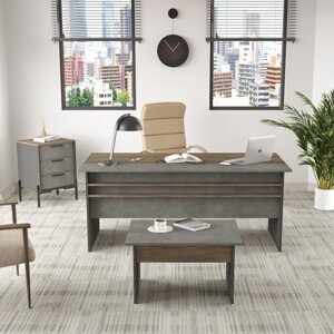ASIR Set kancelářského nábytku VS7 hnědý šedý antracit
