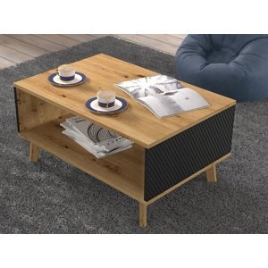 BIM Konfereční stolek LUXI 90x60, dub artisan/čený mat