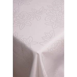 KONSIMO Bílý ubrus LUCES se vzorem květin 140 x 220 cm