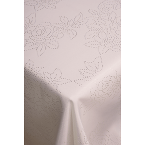 KONSIMO Béžový ubrus LUCES se vzorem květin 140 x 220 cm