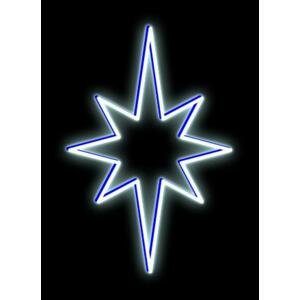 DecoLED LED světelná hvězda na vrchol stromu, 80 x 120 cm, ledově bílá