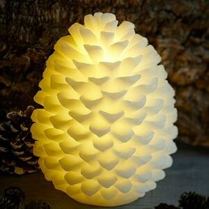 DecoLED LED svíčka, vosková, šiška, 14 x 18,5 cm, bílá