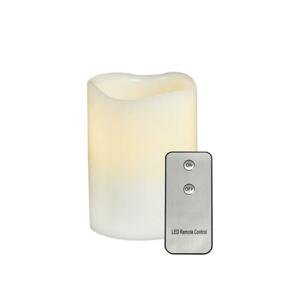 ACA Lighting bílá svíčka, 1 LED na baterie 2xAA + dálkové ovládání, teplá bílá, IP20, pr.7.5x12.5cm F0711515