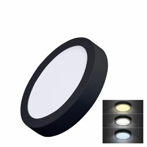 Solight LED mini panel CCT, přisazený, 12W, 900lm, 3000K, 4000K, 6000K, kulatý, černá barva WD170-B