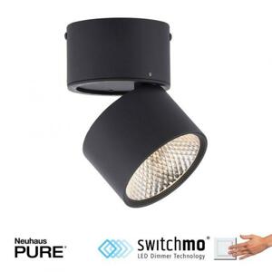 PAUL NEUHAUS LED stropní bodové svítidlo PURE-NOLA černá 1 ramenné otočné stmívatelné krokově stmívatelné 3000K PN 6451-18