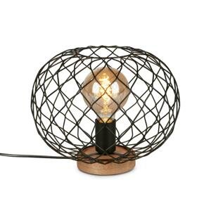 BRILONER Stolní lampa, pr. 30 cm, max. 25 W, černá-dřevo BRILO 7037-015