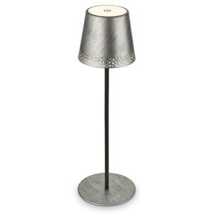 BRILONER LED nabíjecí stolní lampa 38 cm 2,6W 280lm antická stříbrná IP44 BRILO 7438-214