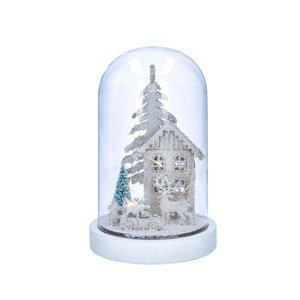 Solight LED vánoční dekorace, zasněžená krajina s domkem, 18cm, 10x LED, 2x AAA 1V264