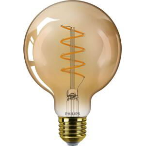 Philips LED filament žárovka E27 G95 5,5W (40W) 470lm 2200K stmívatelná, jantarová