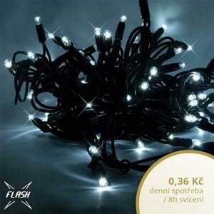 DecoLED LED světelný řetěz, 20m, ledově bílá s FLASH efektem, 120 diod, černý kabel SFNX120