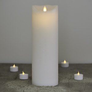 SIRIUS Vosková LED svíčka - 30 cm, bílá