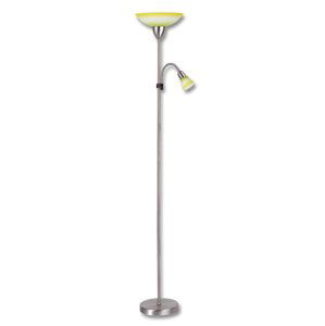 Ecolite Lampa stojací E27/100W s E14/40W zelená+žlutá chrom LF34-ZLU/CHR