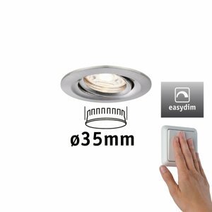 PAULMANN LED vestavné svítidlo Nova mini Plus EasyDim výklopné 1x4,2W 2700K kov kartáčovaný 230V 929.72