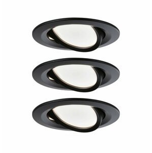 PAULMANN LED vestavné svítidlo Nova kruhové 3x6,5W černá/mat výklopné 3-krokové-stmívatelné teplá bílá 3ks sada 944.72