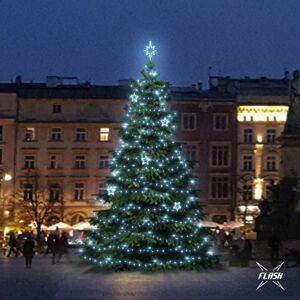 DecoLED LED světelná sada na stromy vysoké 9-11m, ledová bílá s Flash, dekory EFD11