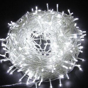 S.O.S. dekorace LED světelný řetěz vnitřní - 18m, studená bílá, 360 diod, transparentní kabel