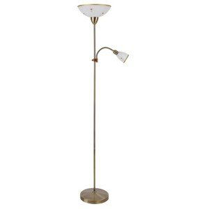 Rabalux stojací lampa Art flower E27 G45 1x MAX 60W + E14 1x MAX 40W bílé alabastrové sklo 4009