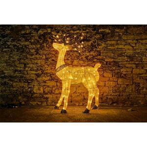DecoLED LED světelný jelen, 150 cm, 161 teple bílých diod