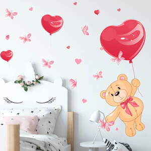 Samolepky do dětského pokoje - Medvídek s balónky