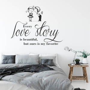 Samolepka na zeď - Love story anglicky