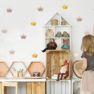 Dětské samolepky na zeď - Hnědé korunky pro princezny