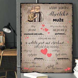 Dárky pro muže - Vyznání lásky od manželky - tabulka na stěnu