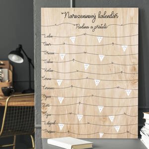Narozeninový kalendář - Světle hnědé dřevo