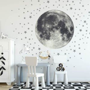 Samolepky na zeď - Měsíc s hvězdami