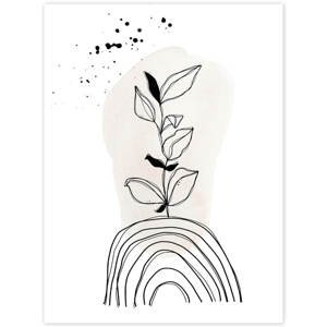 Černobílý květ - obraz na stěnu