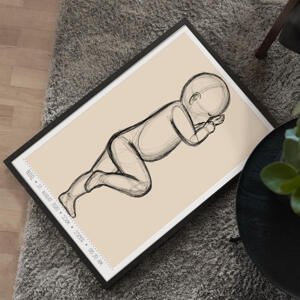 Obraz k narození miminka ve skutečné velikosti - 60x40cm