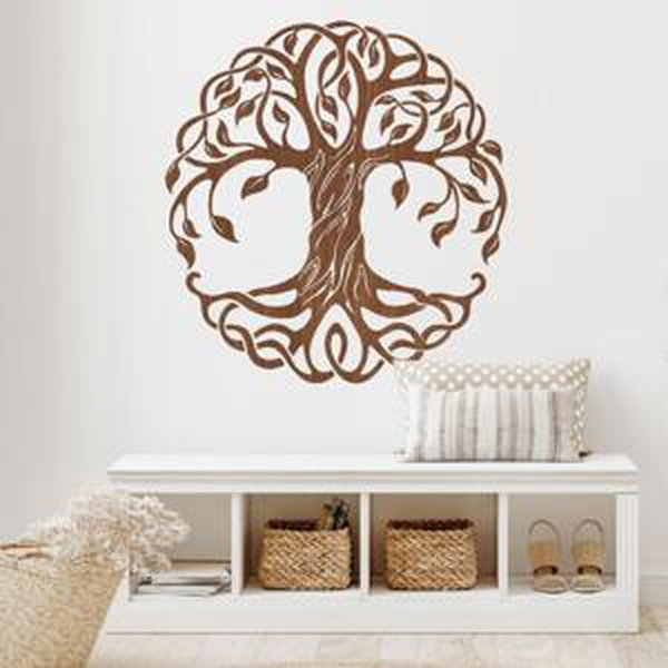 Dekorace na zeď do chodby a ložnice, dřevěný strom života