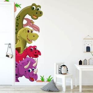 Dětské samolepky na zeď - Dinosauři kolem dveří