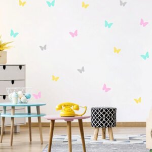 Samolepky do pokoje - Hravé barevné motýlky