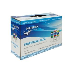 Marimex AquaMar chemický set Start – 11307010; AquaMar Shock Chlor 0,9kg, AquaMar Triplex MINI 0,9kg, AquaMar pH minus 1,35kg, Tabletový tester na pH a Chlor