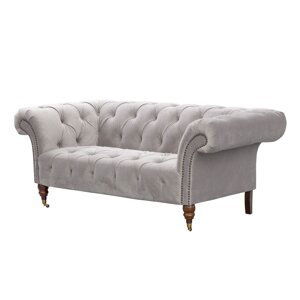 Pohovka Chesterfield Glamour Velvet Light Grey 2-místná