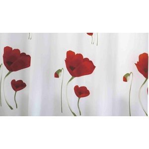 GRUND Sprchový závěs PAPAVERO bílo-červený 180x200 cm