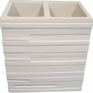GRUND Kelímek na kartáčky BRICK bílý 10,1x6,3x11,5 cm