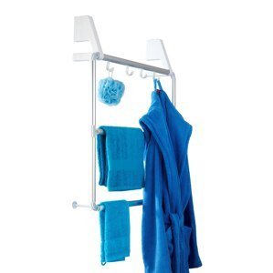 WENKO Věšák na ručníky k zavěšení na dveře a sprchové kouty COMPACT bílý 78x63x15 cm