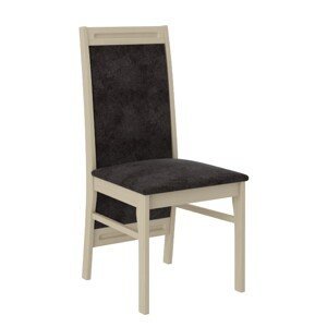 Židle z masivu Liss dekor dřeva dub sonoma potahová látka černá