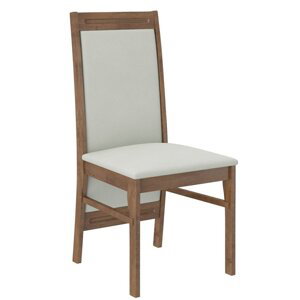 Židle z masivu Liss dekor dřeva dub lefkas potahová látka šedá