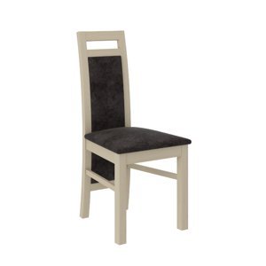 Dřevěná židle Dirse dekor dřeva dub sonoma potahová látka černá