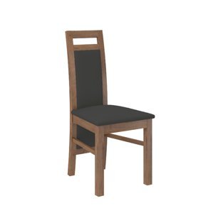 Dřevěná židle Dirse dekor dřeva dub craft potahová látka černá