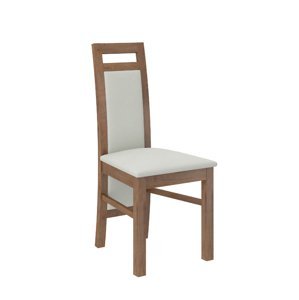 Dřevěná židle Dirse dekor dřeva dub lefkas potahová látka šedá