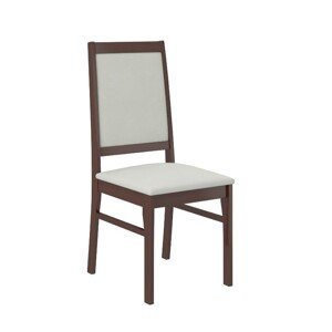 Jídelní židle Cress dekor dřeva ořech tmavý a potahová látka šedá