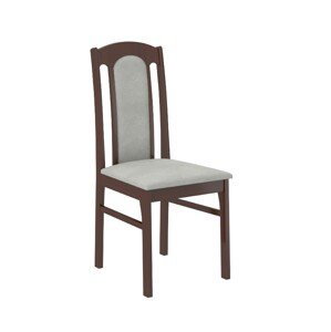 Židle masiv Lunex dub sonoma dekor dřeva ořech tmavý a potahová látka šedá