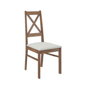 Židle z masivu Loka dekor dřeva dub lefkas potahová látka šedá